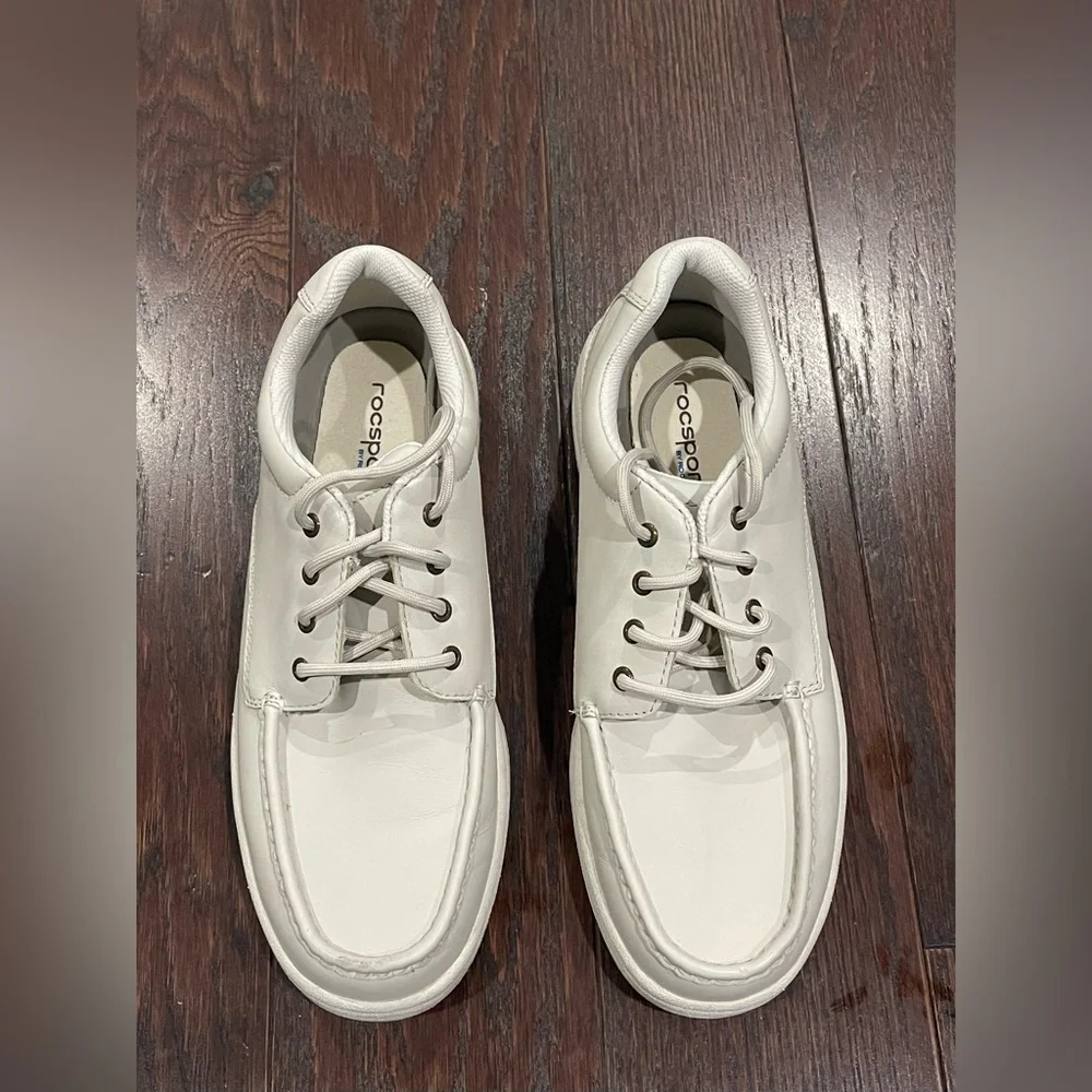 Rockport Walking Sneakers Men Size 10 Off White Leather apm6222ym